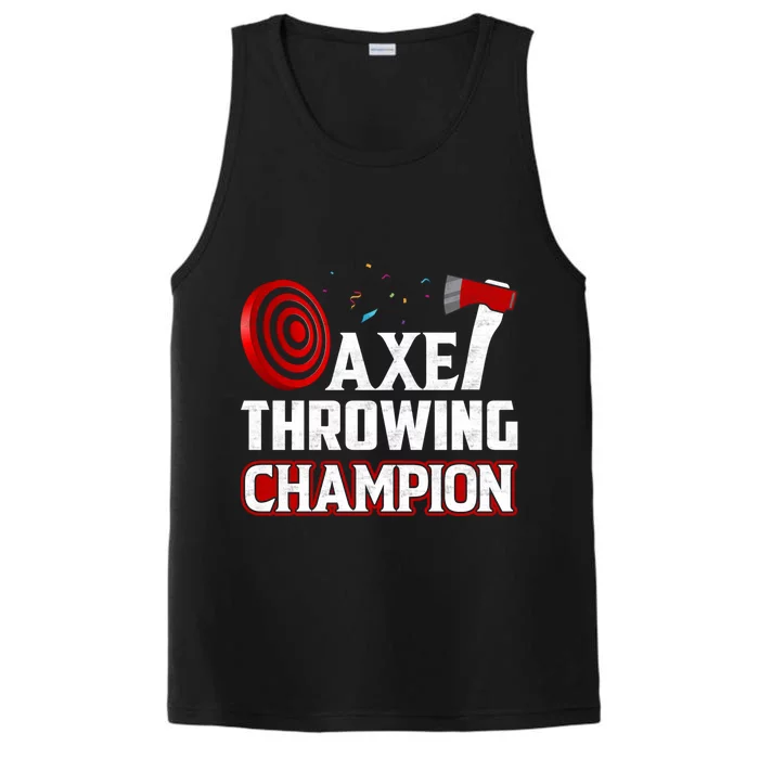 Axe Throwing Champion Sawdust Woodworker Carpenter Gift Performance Tank