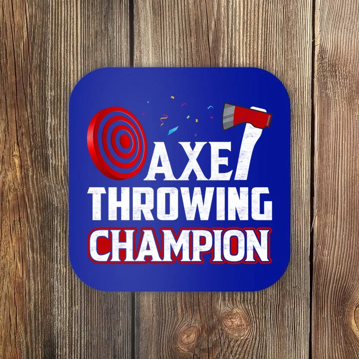 Axe Throwing Champion Sawdust Woodworker Carpenter Gift Coaster