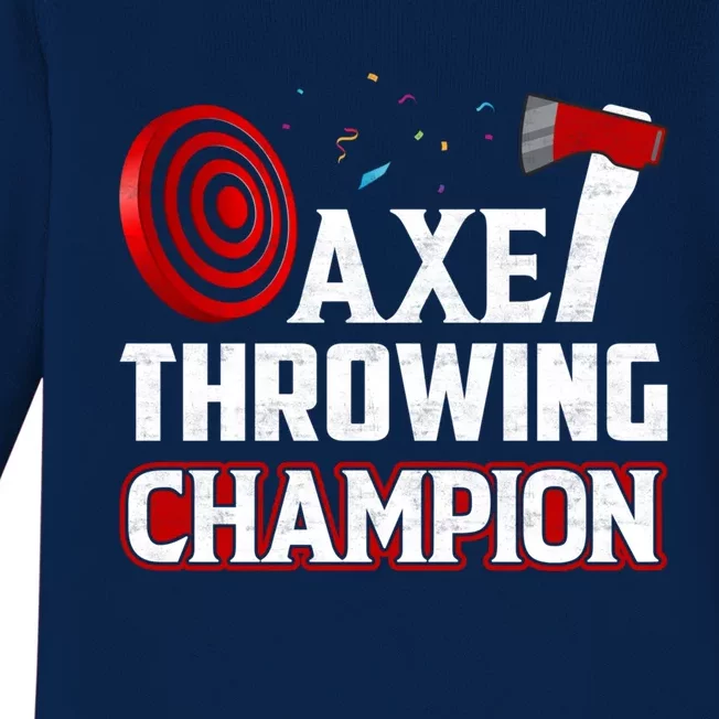 Axe Throwing Champion Sawdust Woodworker Carpenter Gift Baby Long Sleeve Bodysuit