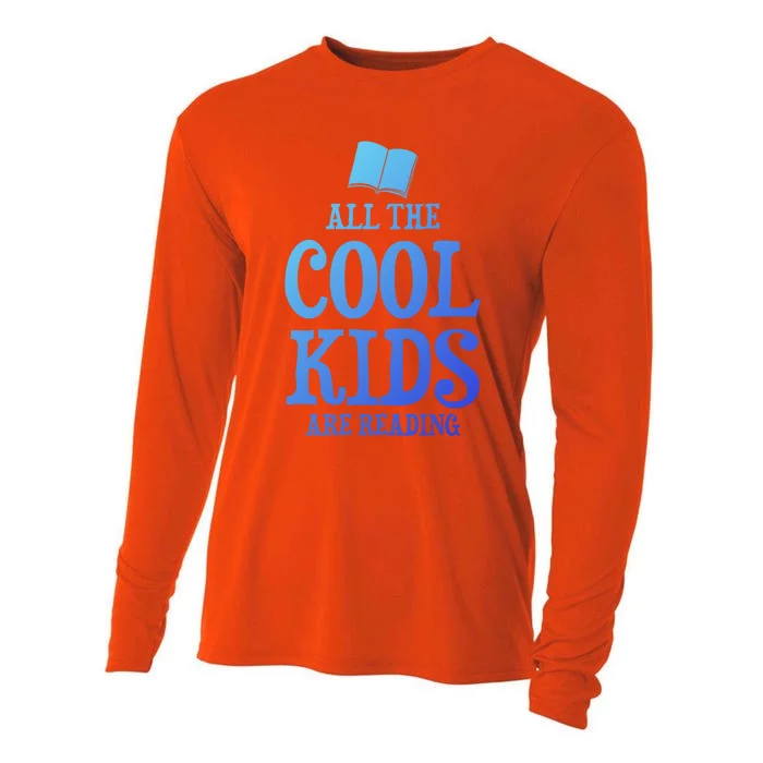 All The Cool Are Reading Book Nerd Cute Gift Cooling Performance Long Sleeve Crew