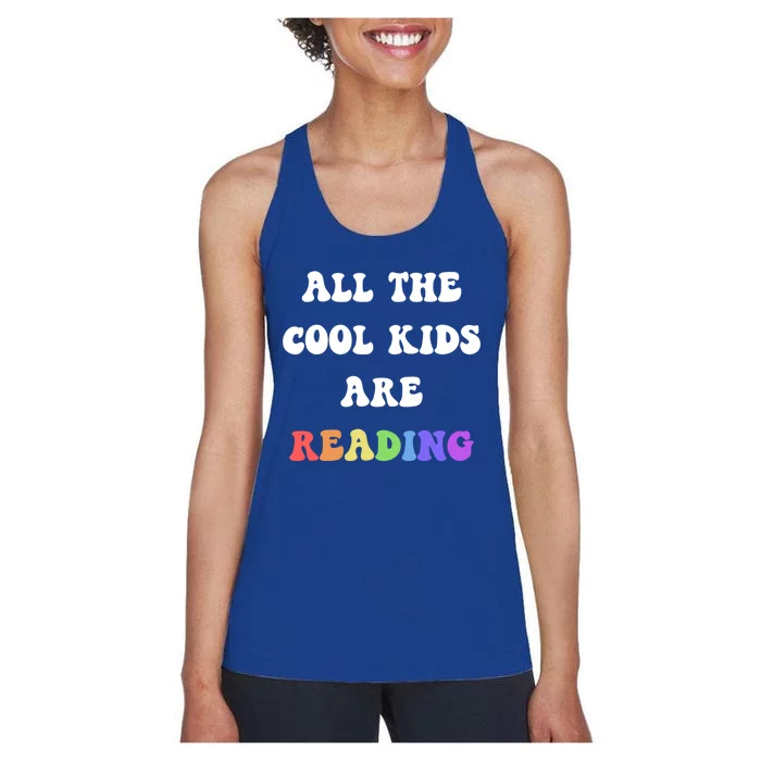 All The Cool Are Reading Book Read School Student Gift Women's Racerback Tank