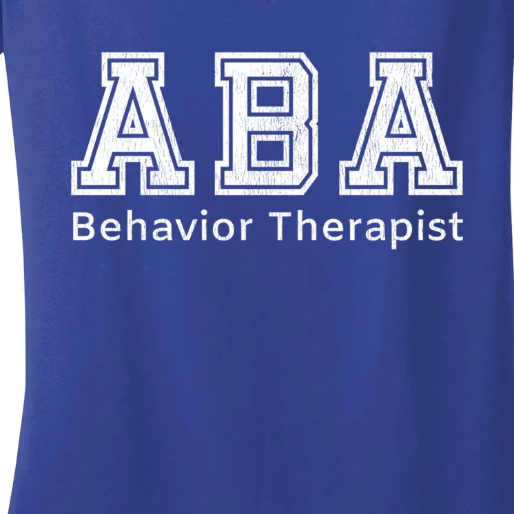 Aba Therapist Cute Gift Behavior Therapy Autism Teachers Women's V-Neck T-Shirt