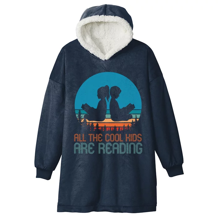 All The Cool Are Reading Library Read Books Reader Gift Hooded Wearable Blanket