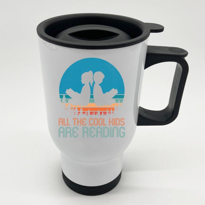 All The Cool Are Reading Library Read Books Reader Gift Front & Back Stainless Steel Travel Mug