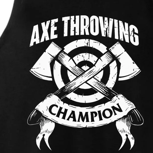 Axe Throwing Champion Funny Hatchet Thrower Lumberjack Ladies Tri-Blend Wicking Tank