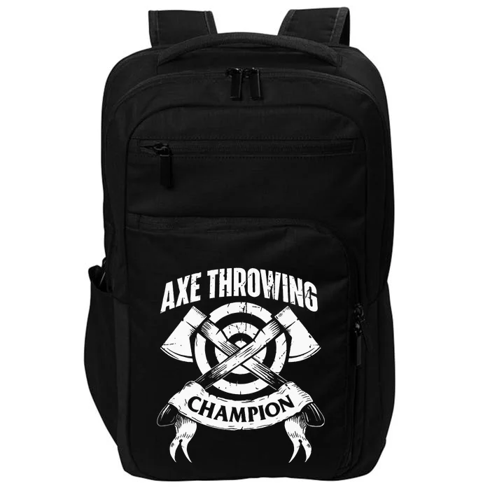 Axe Throwing Champion Funny Hatchet Thrower Lumberjack Impact Tech Backpack