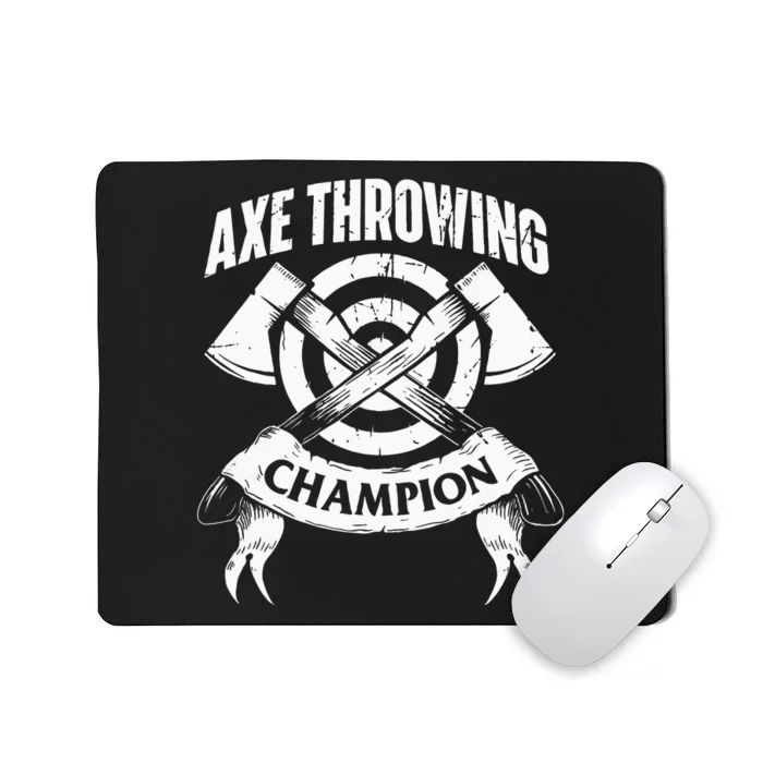 Axe Throwing Champion Funny Hatchet Thrower Lumberjack Mousepad