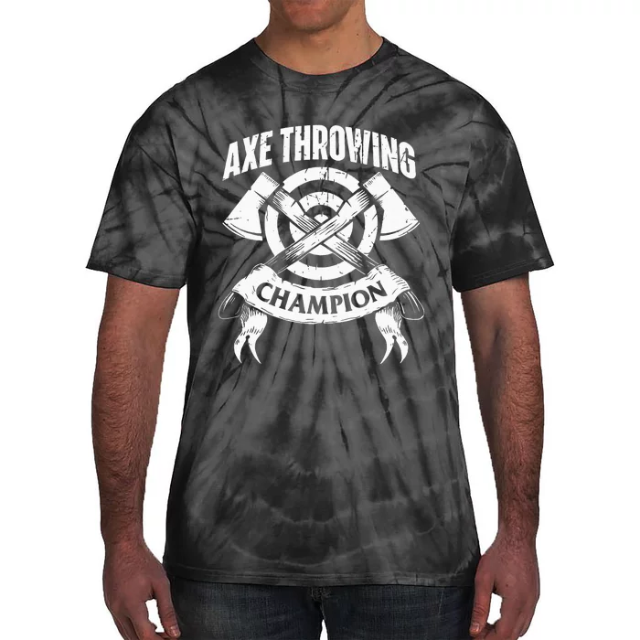 Axe Throwing Champion Funny Hatchet Thrower Lumberjack Tie-Dye T-Shirt