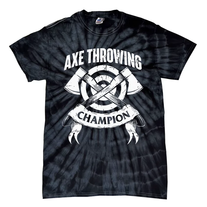 Axe Throwing Champion Funny Hatchet Thrower Lumberjack Tie-Dye T-Shirt