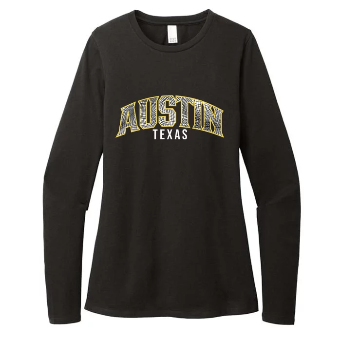 Austin Texas College Font Womens CVC Long Sleeve Shirt