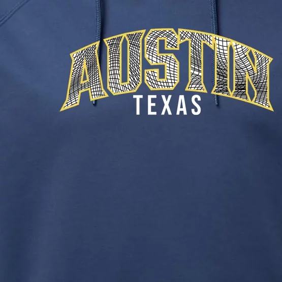 Austin Texas College Font Performance Fleece Hoodie