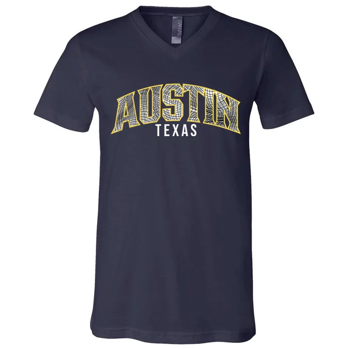 Austin Texas College Font V-Neck T-Shirt