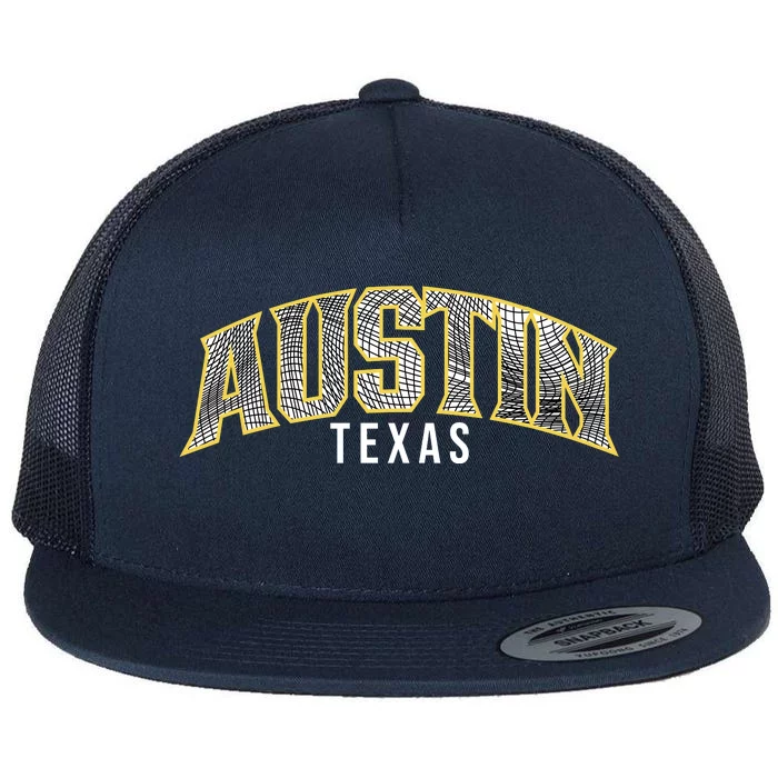 Austin Texas College Font Flat Bill Trucker Hat