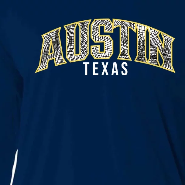 Austin Texas College Font Cooling Performance Long Sleeve Crew