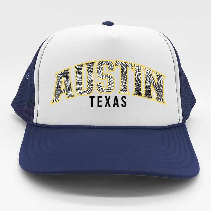 Austin Texas College Font Trucker Hat