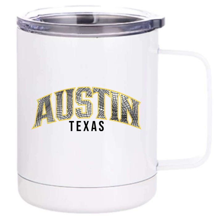 Austin Texas College Font Front & Back 12oz Stainless Steel Tumbler Cup