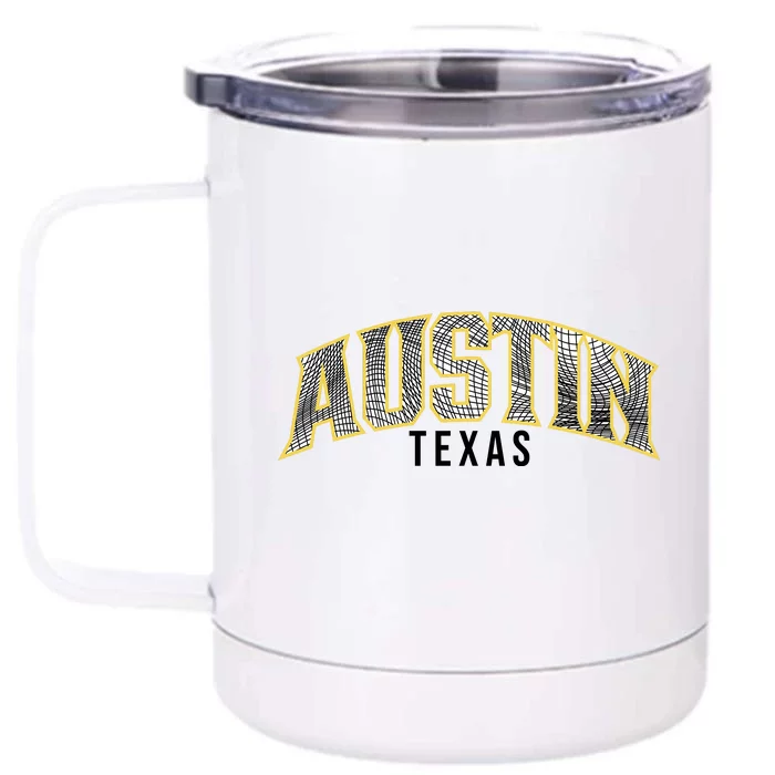 Austin Texas College Font Front & Back 12oz Stainless Steel Tumbler Cup