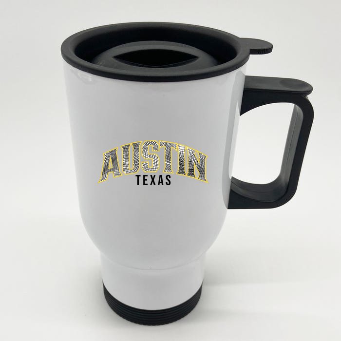 Austin Texas College Font Front & Back Stainless Steel Travel Mug