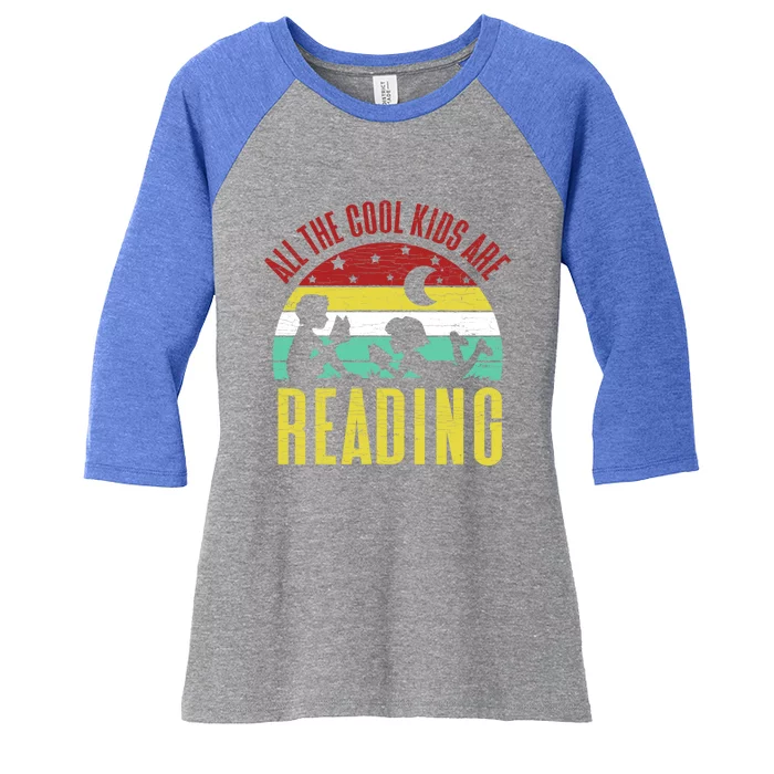 All The Cool Are Reading Teacher Gift Women's Tri-Blend 3/4-Sleeve Raglan Shirt