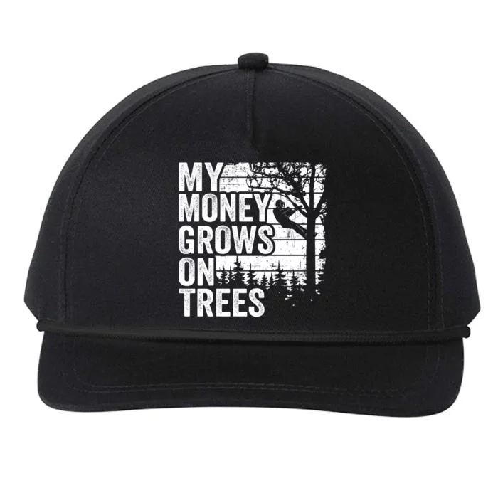 Arborists Tree Climber Vintage My Money Grows On Trees Snapback Five-Panel Rope Hat