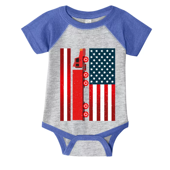 American Trucker Cool Gift Usa Big Rig Semi Trailer Truck Driver Great Gift Infant Baby Jersey Bodysuit