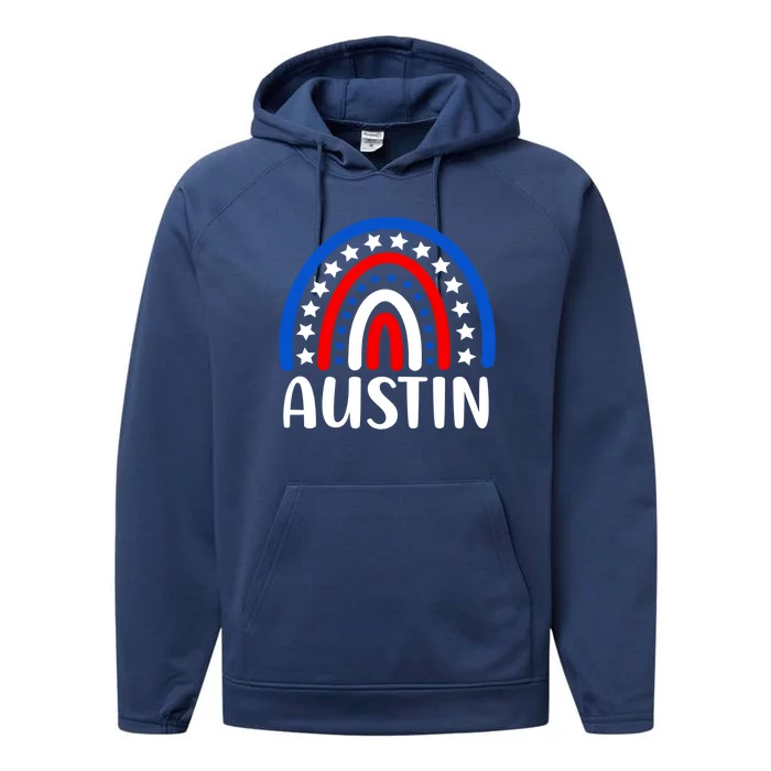 Austin Texas Cool Gift I Love Austin Texas Usa Gift Performance Fleece Hoodie