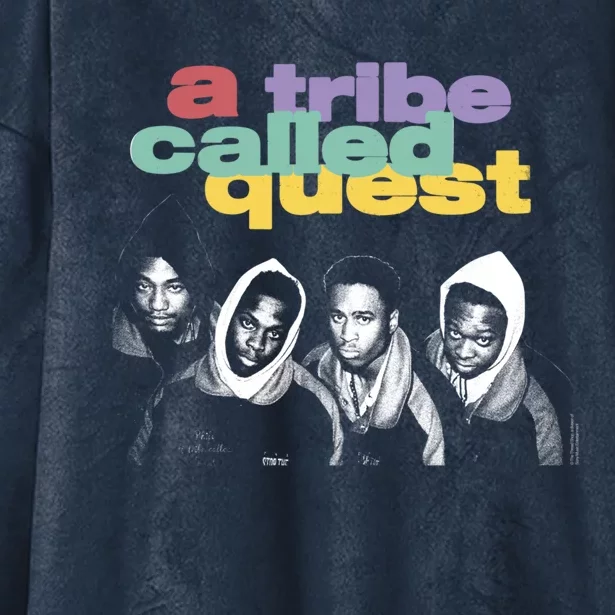 A Tribe Called Quest Group With Pastel Logo Gift Hooded Wearable Blanket