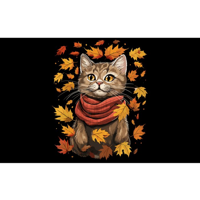 Autumn Themed Cute Cat Fall Breeze Kitten Cat Lover Bumper Sticker