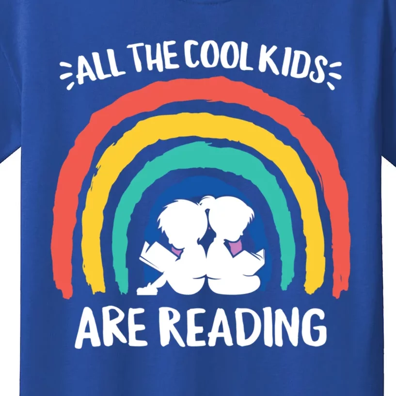 All The Cool Are Reading Books Rainbow Teacher Gift Kids T-Shirt