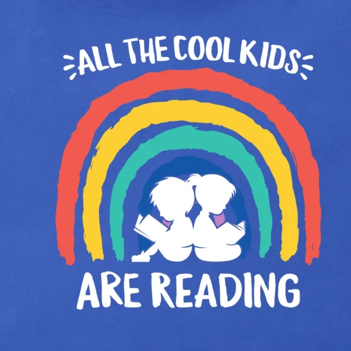 All The Cool Are Reading Books Rainbow Teacher Gift Zip Tote Bag