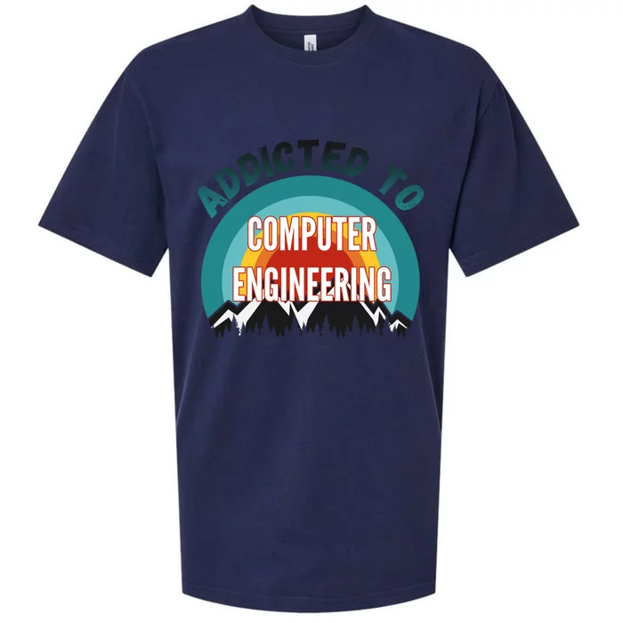 Addicted To Computer Engineering College Major Gift Funny Gift Sueded Cloud Jersey T-Shirt