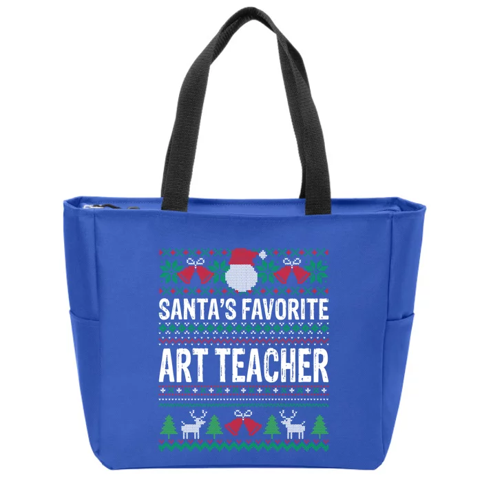 Art Teacher Christmas Gift Santas Favorite Art Teacher Great Gift Zip Tote Bag