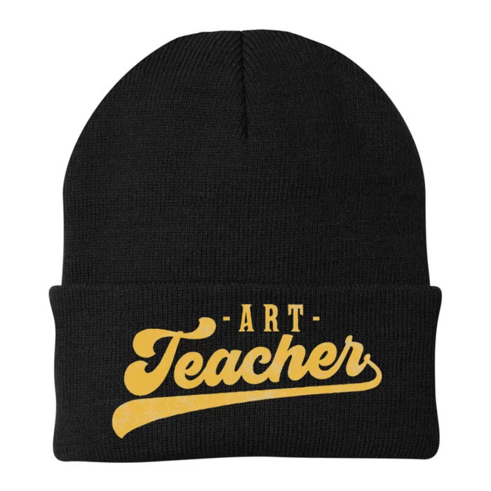 Art Teacher Cute Vintage Graphic Art Teacher Knit Cap Winter Beanie