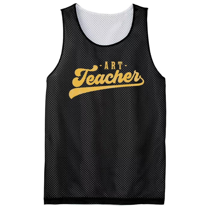 Art Teacher Cute Vintage Graphic Art Teacher Mesh Reversible Basketball Jersey Tank