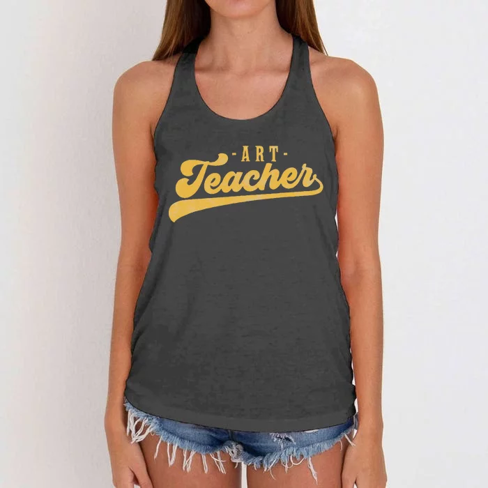 Art Teacher Cute Vintage Graphic Art Teacher Women's Knotted Racerback Tank