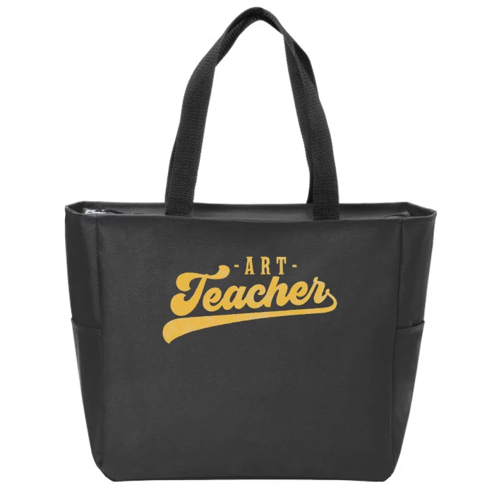 Art Teacher Cute Vintage Graphic Art Teacher Zip Tote Bag