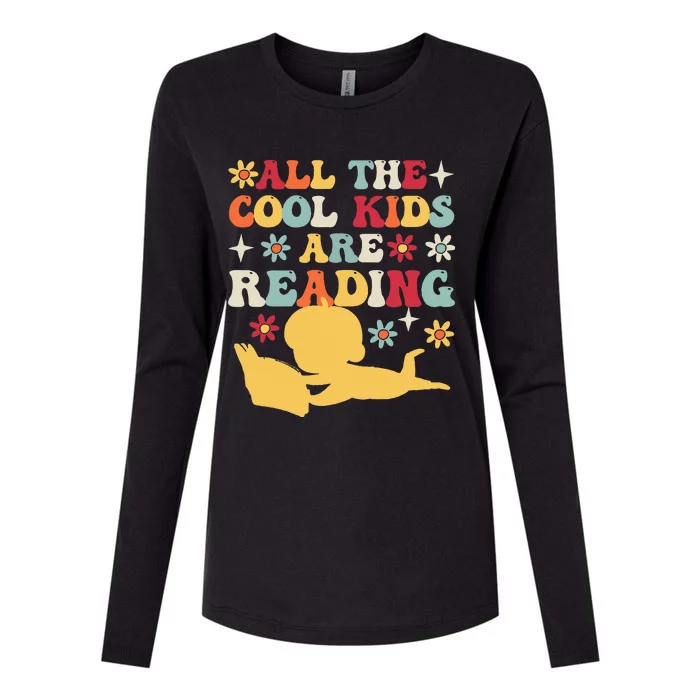 All The Cool Are Reading Book Lover Librarian Bookworm Womens Cotton Relaxed Long Sleeve T-Shirt