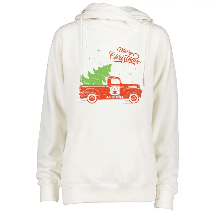 Auburn Tigers Christmas Truck Apparel Womens Funnel Neck Pullover Hood