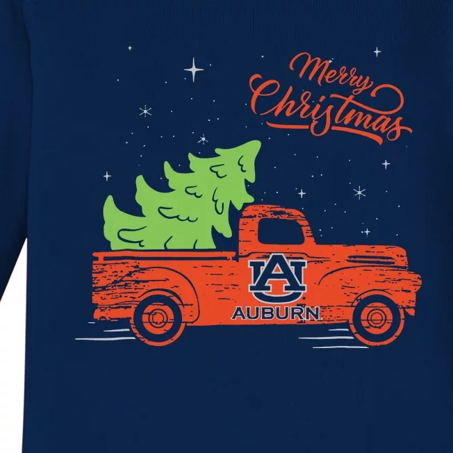 Auburn Tigers Christmas Truck Apparel Baby Long Sleeve Bodysuit