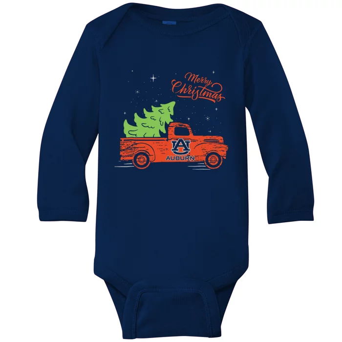 Auburn Tigers Christmas Truck Apparel Baby Long Sleeve Bodysuit