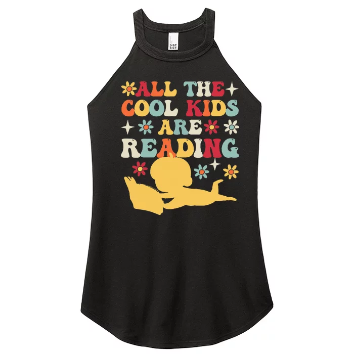 All The Cool Are Reading Book Lover Librarian Bookworm Women’s Perfect Tri Rocker Tank