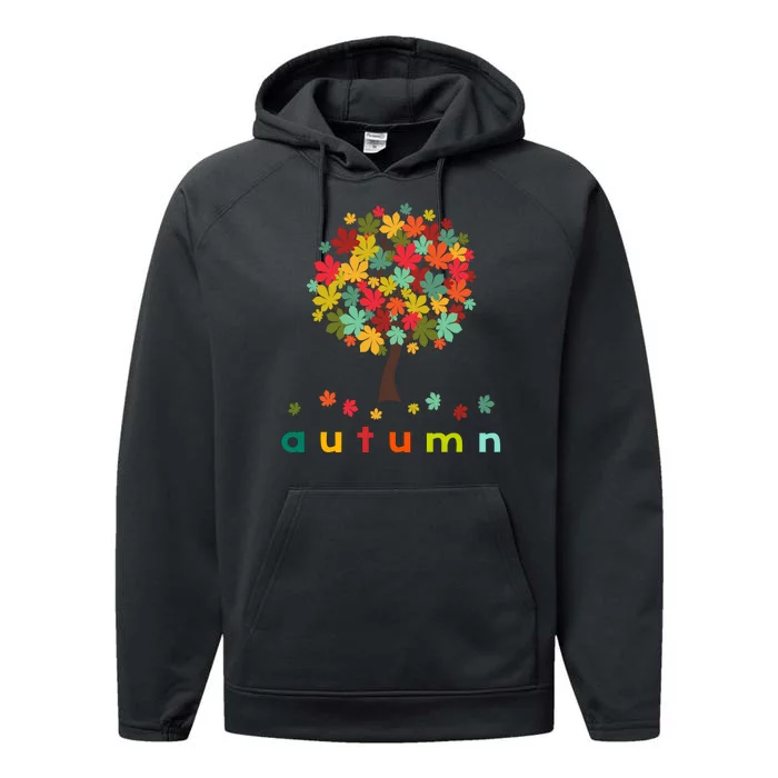 Autumn Tree Colorful Festive Performance Fleece Hoodie