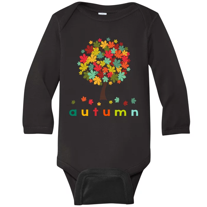 Autumn Tree Colorful Festive Baby Long Sleeve Bodysuit