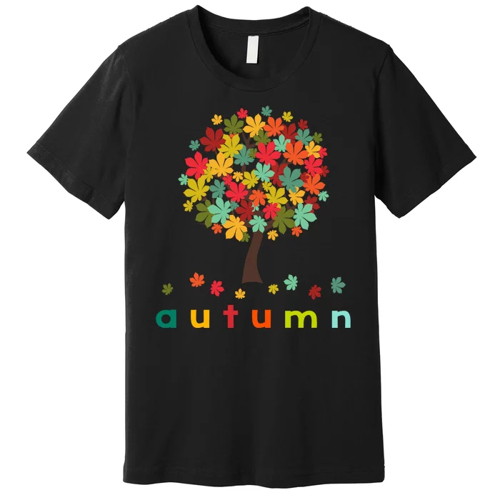 Autumn Tree Colorful Festive Premium T-Shirt