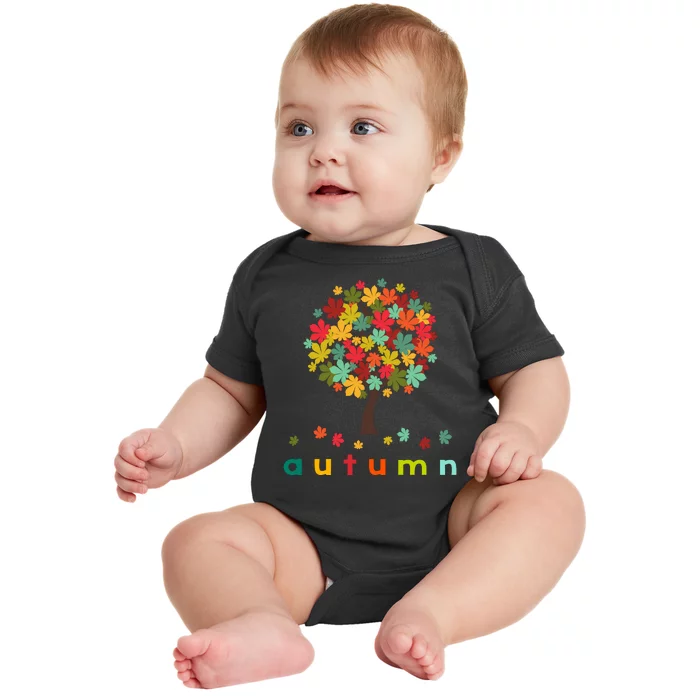 Autumn Tree Colorful Festive Baby Bodysuit