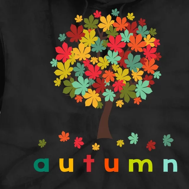 Autumn Tree Colorful Festive Tie Dye Hoodie