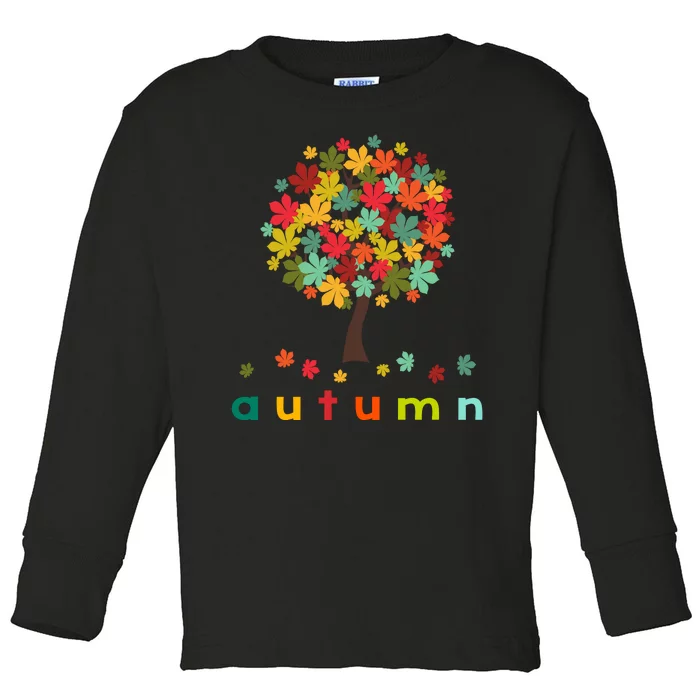 Autumn Tree Colorful Festive Toddler Long Sleeve Shirt