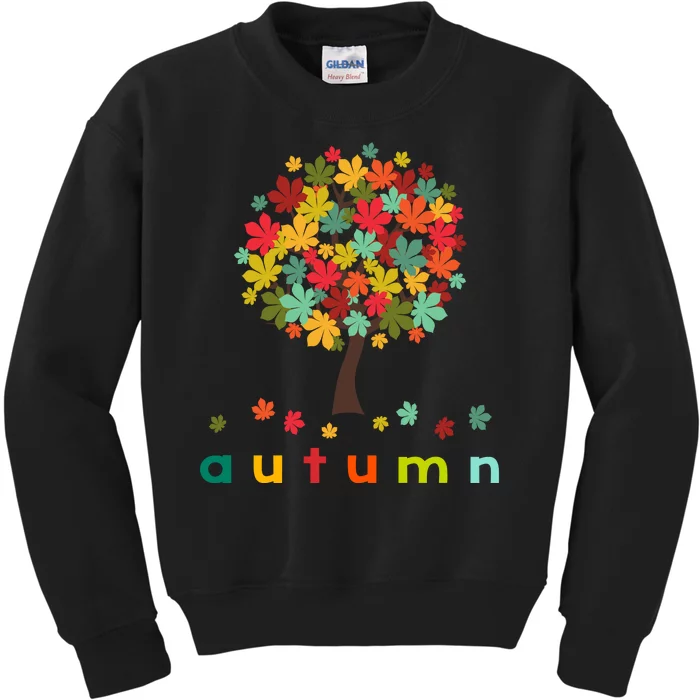 Autumn Tree Colorful Festive Kids Sweatshirt