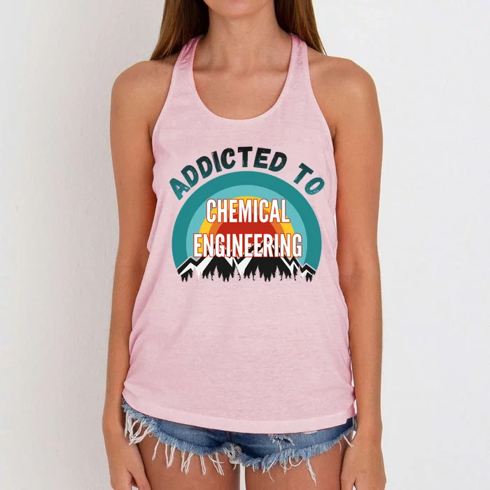 Addicted To Chemical Engineering College Major Gift Women's Knotted Racerback Tank