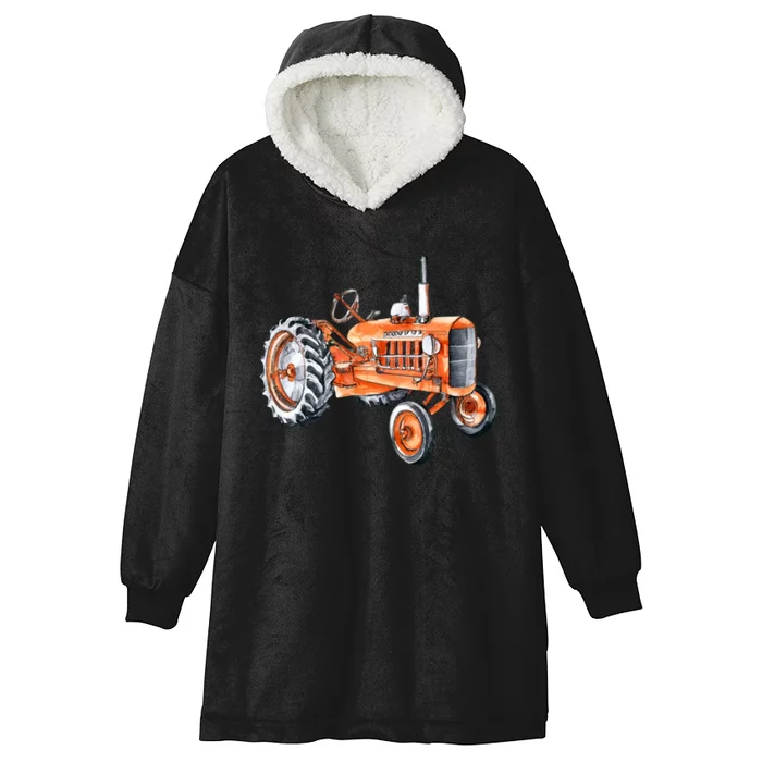 Allis Tractor Chalmers D17 Watercolor Hooded Wearable Blanket